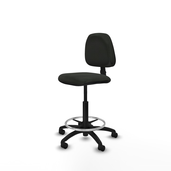Piqueras y Crespo Taburete Isso CP bali negro sin brazos base poliamida ruedas nailon 50mm
