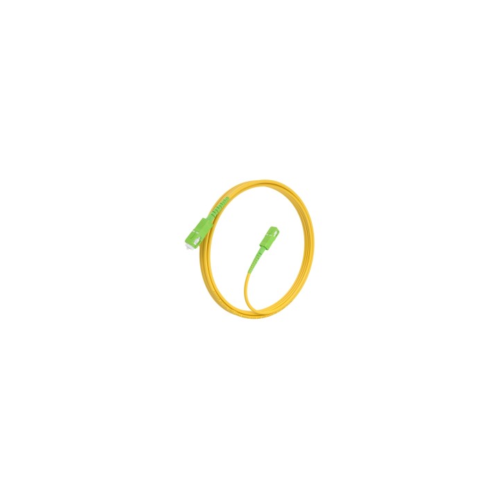 AISENS Cable Fibra Óptica Latiguillo G657A2 3.0 9/125 SMF Simplex CPR DCA LSZH, SC/APC-SC/APC, Amarillo, 5.0m