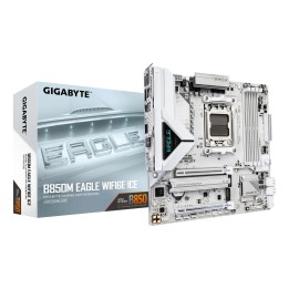 GIGABYTE B850M EAGLE WIFI6E ICE Placa Base – Procesadores AMD Ryzen serie 9000, VRM digital de 8+2+2 fases, hasta 8200 MHz DDR5