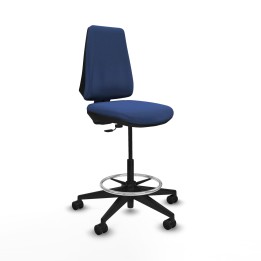Piqueras y Crespo Taburete Elche CP bali azul marino base piramidal ruedas 65mm nailon