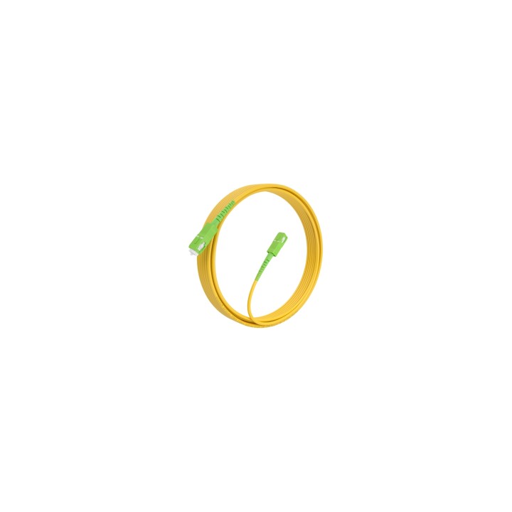 AISENS Cable Fibra Óptica Latiguillo G657A2 3.0 9/125 SMF Simplex CPR DCA LSZH, SC/APC-SC/APC, Amarillo, 7.0m