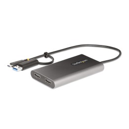 StarTech.com Adaptador USB-C a HDMI Doble - USB Tipo C a 2 Monitores HDMI - 4K 60Hz - Entrega de Alimentación PD de 100W con