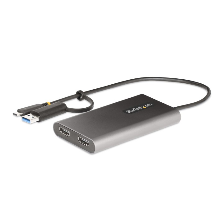 StarTech.com Adaptador USB-C a HDMI Doble - USB Tipo C a 2 Monitores HDMI - 4K 60Hz - Entrega de Alimentación PD de 100W con