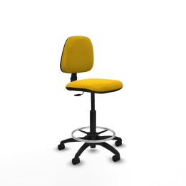 Piqueras y Crespo Taburete Isso CP bali amarillo sin brazos base poliamida ruedas nailon 50mm
