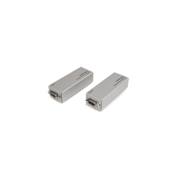 StarTech.com Extensor de 1 Puerto Serie Serial RS232 DB9 por Cable Cat5 UTP Ethernet - 1M Plata