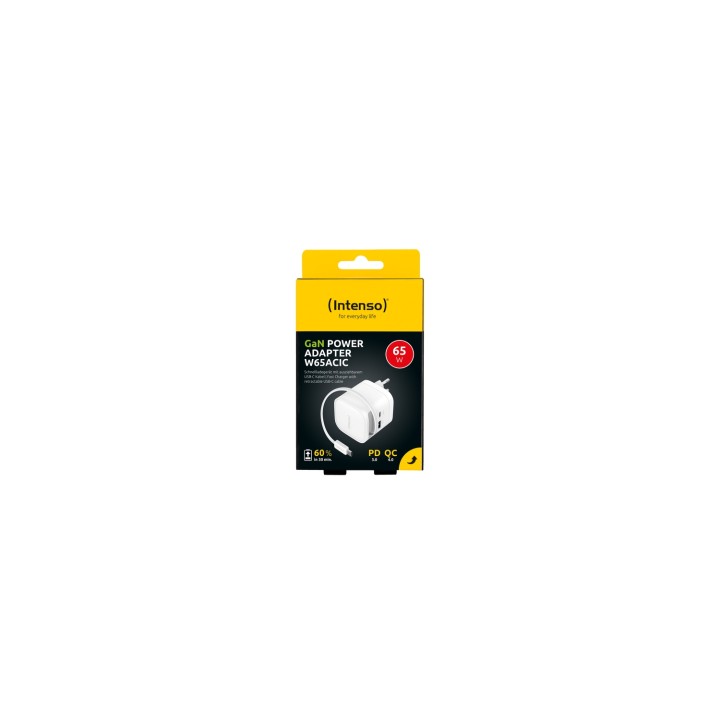 Intenso 7806520 adaptador e inversor de corriente Interior 65 W Negro