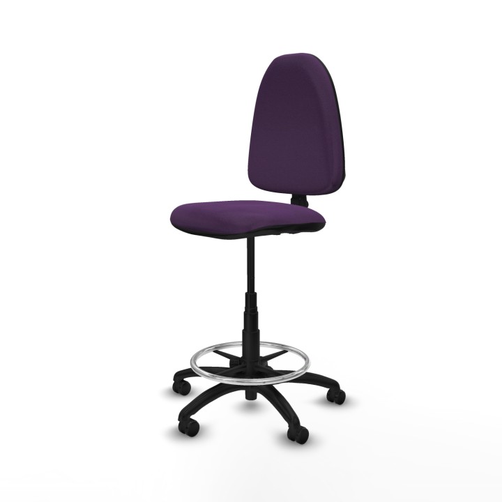 Piqueras y Crespo Taburete Ayna CP bali morado base poliamida ruedas engomadas 50mm