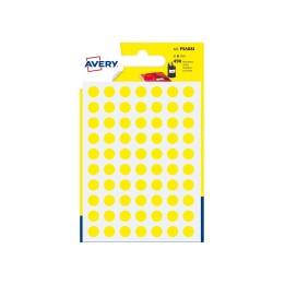 Avery PSA08J etiqueta autoadhesiva Círculo Permanente Amarillo 420 pieza(s)