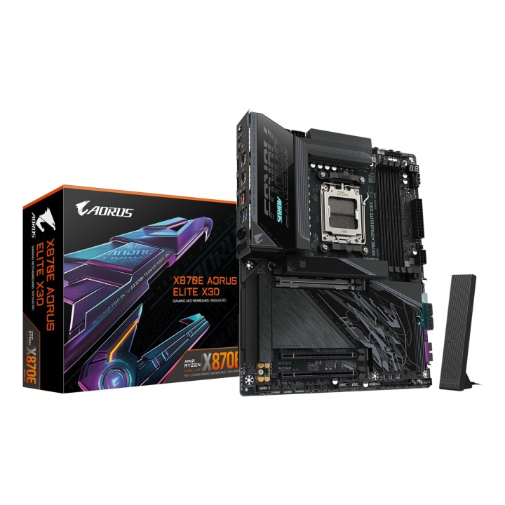 GIGABYTE X870E AORUS ELITE X3D Placa Base – Compatible con procesadores AMD Ryzen 9000, VRM digital de 16+2+2 fases, hasta 9000