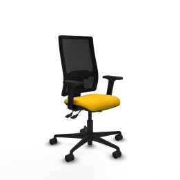 Piqueras y Crespo Bormate asincro malla negra bali amarillo brazos 2D base nailon ruedas 65mm nailon