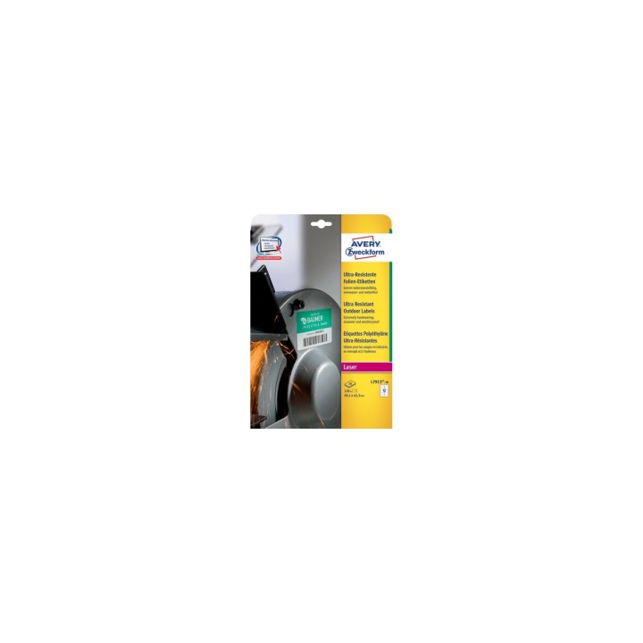 Avery L7913-10 etiqueta autoadhesiva Rectángulo redondeado Permanente Blanco 120 pieza(s)