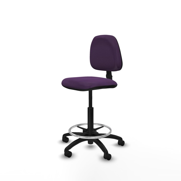 Piqueras y Crespo Taburete Isso CP bali morado sin brazos base poliamida ruedas nailon 50mm