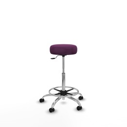 Piqueras y Crespo Tolosa giratorio similpiel morado base cromada ruedas engomadas 50mm aro cromado
