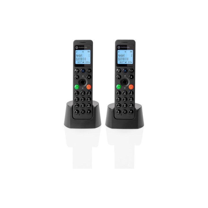Motorola DOT202 Twin Teléfono DECT Identificador de llamadas Negro
