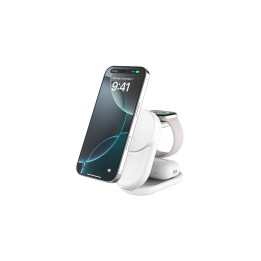 Belkin Qi2 Fitness tracker, Auriculares, Smartphone, Reloj inteligente Blanco USB Cargador inalámbrico Carga rápida Interior