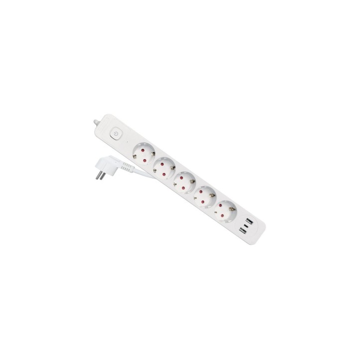 Equip 245555 base múltiple 2,5 m 5 salidas AC Interior Blanco
