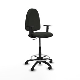 Piqueras y Crespo Taburete Ayna CP bali negro brazos 1D base poliamida ruedas nailon 50mm