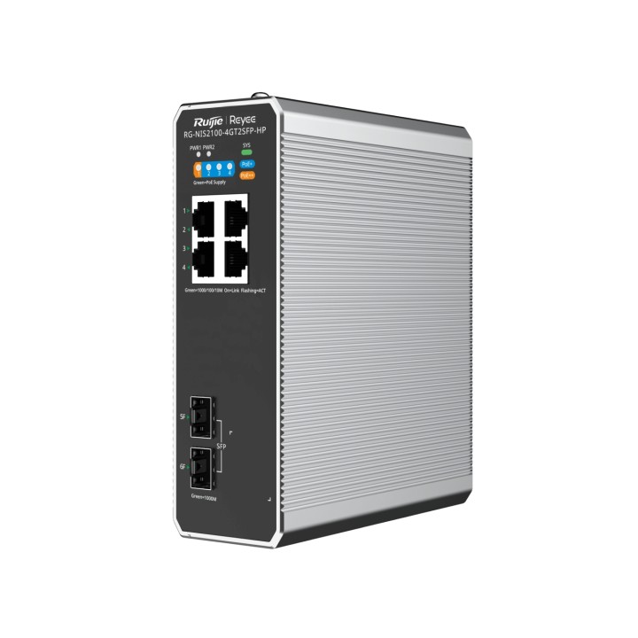 Ruijie Networks RG-NIS2100 Gestionado L2 Gigabit Ethernet (10/100/1000) Energía sobre Ethernet (PoE) Negro, Acero inoxidable