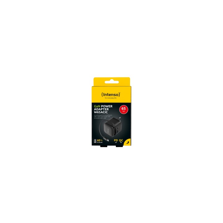 Intenso 7806520 adaptador e inversor de corriente Interior 65 W Negro