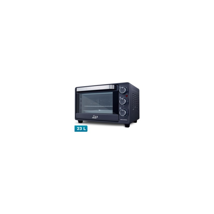 Grunkel HR-23EASY horno 23 L 1600 W Negro, Acero inoxidable