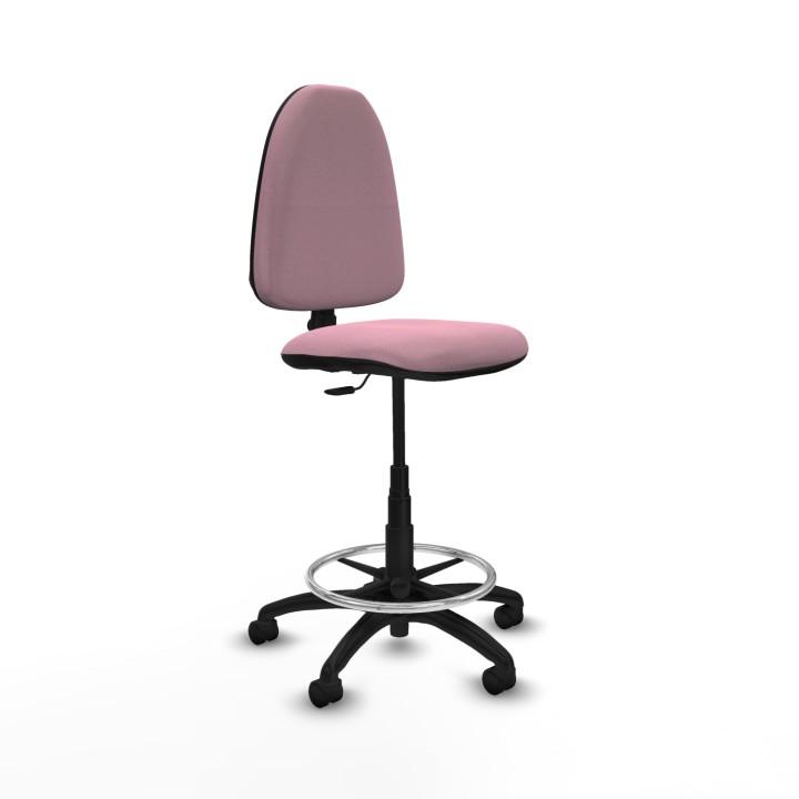 Piqueras y Crespo Taburete Ayna CP bali rosa base poliamida ruedas nailon 50mm