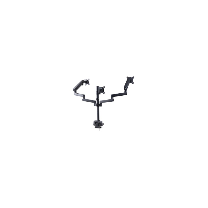 StarTech.com Soporte de Escritorio para 3 Monitores VESA 75x75/100x100 de 27 Pulgadas - Grommet o Abrazadera en C - Ajuste sin