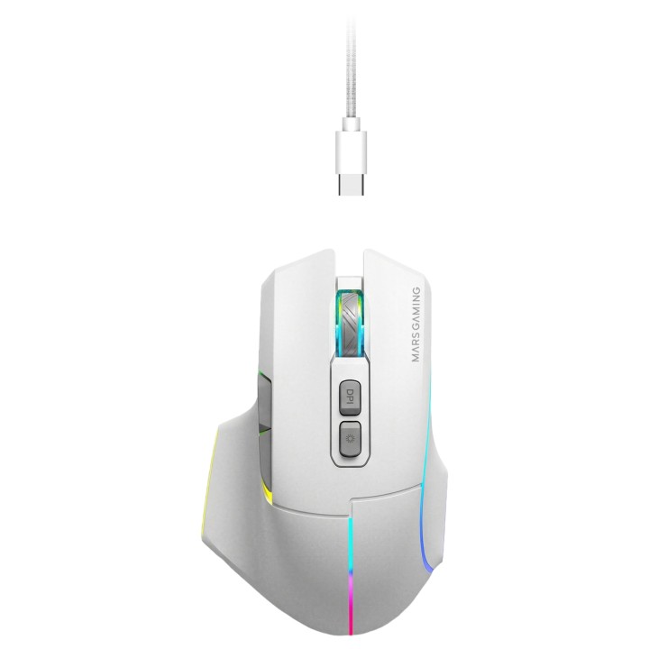 Mars Gaming MMWVECTORW ratón Juego mano derecha RF Wireless + Bluetooth + USB Type-A Óptico 12000 DPI