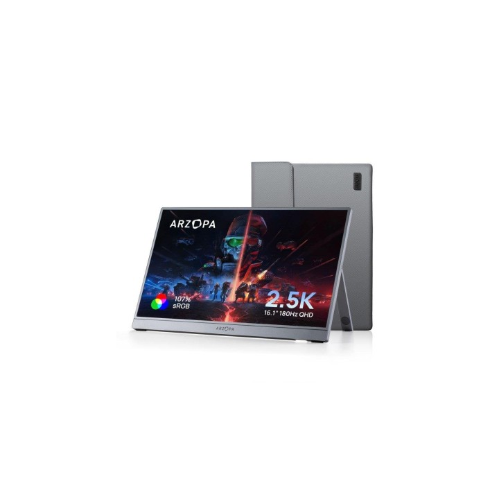 Arzopa Z3FC Monitor 16.1" QHD 180Hz IPS FreeSync HDR10 USB-C Mini HDMI con funda