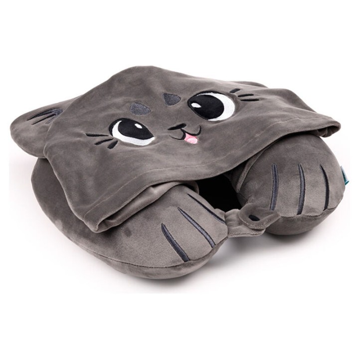 Almohada viaje capucha Gatos Beans & Co Hoodeazzz
