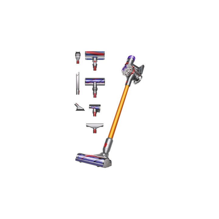 Dyson V8 Absolute Aspiradora escoba 2 en 1 Batería Secar Sin bolsa Plata, Amarillo