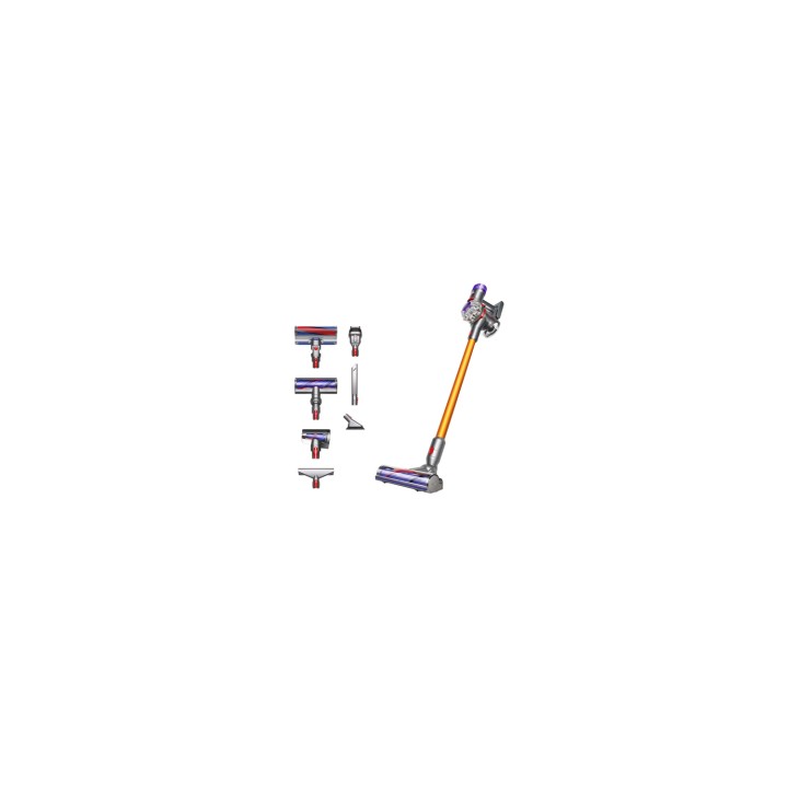 Dyson V8 Absolute Aspiradora escoba 2 en 1 Batería Secar Sin bolsa Plata, Amarillo