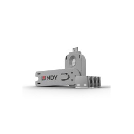 Lindy 40454 bloqueador de puerto Bloqueador de puerto + clave USB tipo A Blanco Acrilonitrilo butadieno estireno (ABS) 5