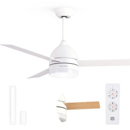 Grunkel SKYECO-52 ventilador Blanco, Madera