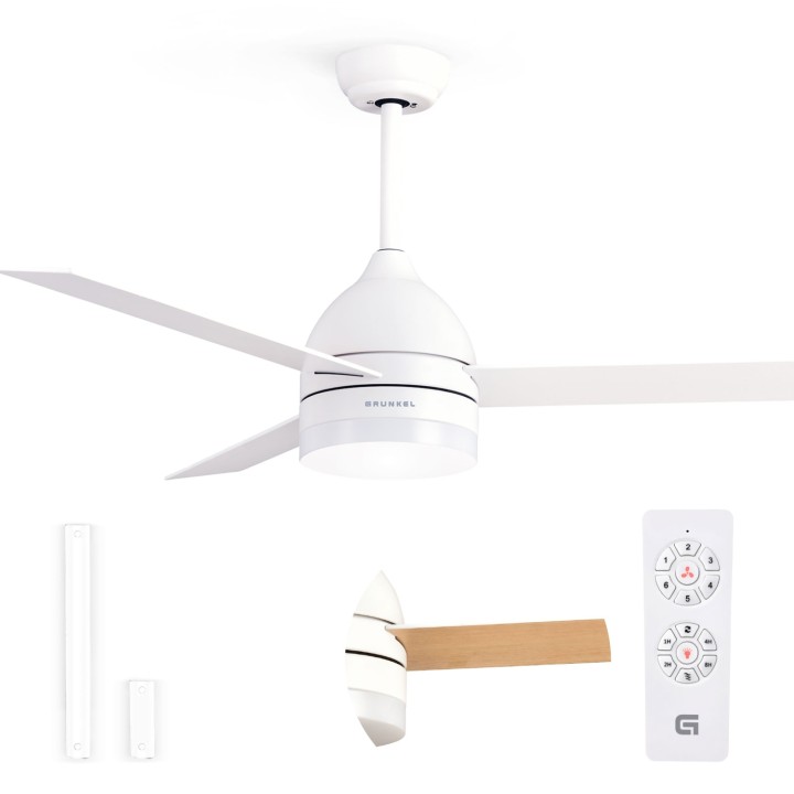 Grunkel SKYECO-52 ventilador Blanco, Madera