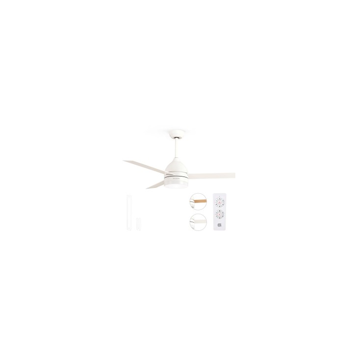 Grunkel SKYECO-52 ventilador Blanco, Madera