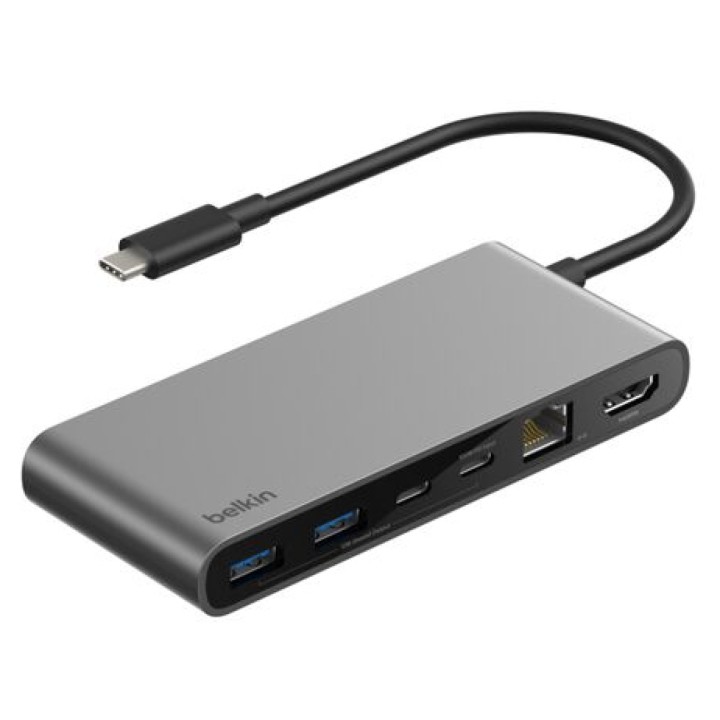 Belkin INC024HQSGY hub de interfaz USB Tipo C 10000 Mbit/s Gris