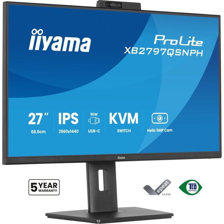 iiyama ProLite XB2797QSNPH-B1 27IN IPS LCD 4MS 2560X1440 350CD/M2 HDMI/DP/USB 2 pantalla para PC 68,6 cm (27") 2560 x 1440