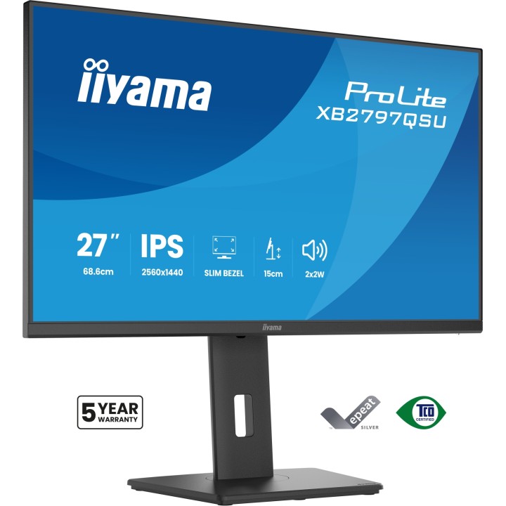 iiyama ProLite XB2797QSU-B1 pantalla para PC 68,6 cm (27") 2560 x 1440 Pixeles Quad HD LED Negro