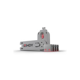 Lindy 40450 bloqueador de puerto Bloqueador de puerto + clave USB tipo A Rosa Acrilonitrilo butadieno estireno (ABS) 5 pieza(s)