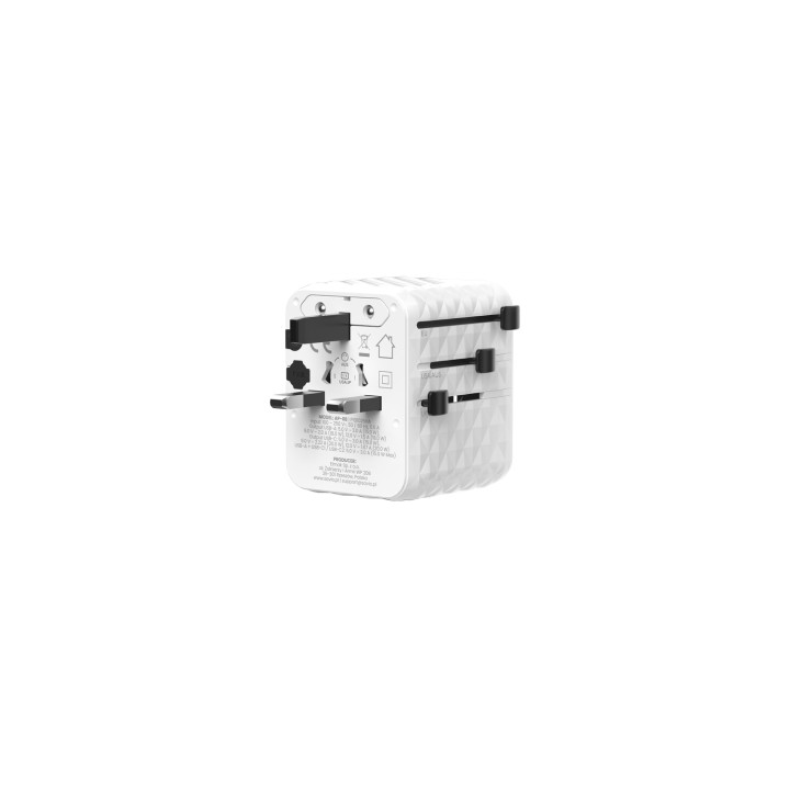 Savio AP-08 adaptador e inversor de corriente 20 W Blanco