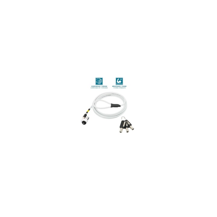 Mobilis 001325 cable antirrobo Blanco 1,8 m
