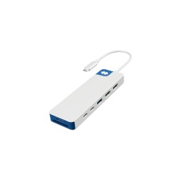 HYPER HD4103BUGL hub de interfaz USB 3.2 Gen 1 (3.1 Gen 1) Type-C 5000 Mbit/s Azul, Blanco