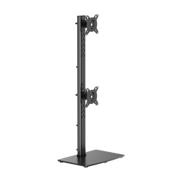 AISENS Soporte de Mesa Con Peana Eco Giratorio e Inclinable para 2 Monitor/TV 12kg de 17-34, Negro