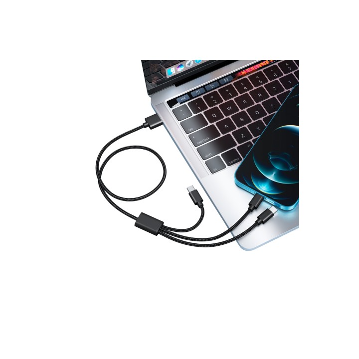 Veger VG-V303 Cable USB-A a USB-C Lightning y Micro-USB