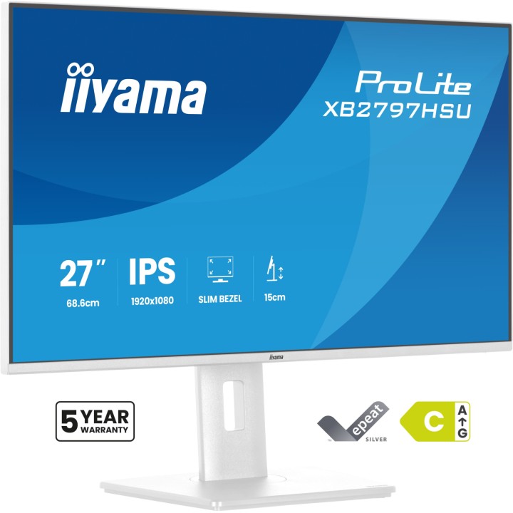 iiyama ProLite XB2797HSU-W1 pantalla para PC 68,6 cm (27") 1920 x 1080 Pixeles Full HD LED Blanco