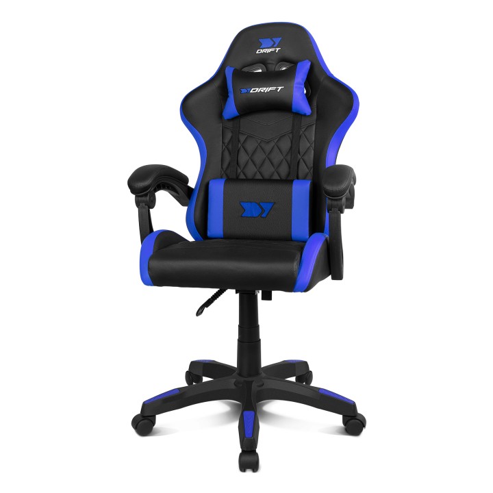 DRIFT DR35EBL silla para videojuegos Silla para videojuegos de PC Asiento acolchado Negro, Azul