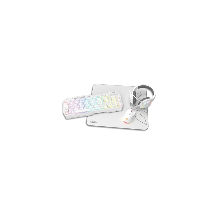 Krom Kenta 4 in 1 RGB Gaming Kit, Blanco