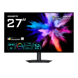 GIGABYTE GO27Q24G Monitor Gaming OLED 27” 2K QHD - 2560 x 1440, 240Hz, 0.03ms, 275 cd/m², FreeSync Premium, G-Sync Compatible,