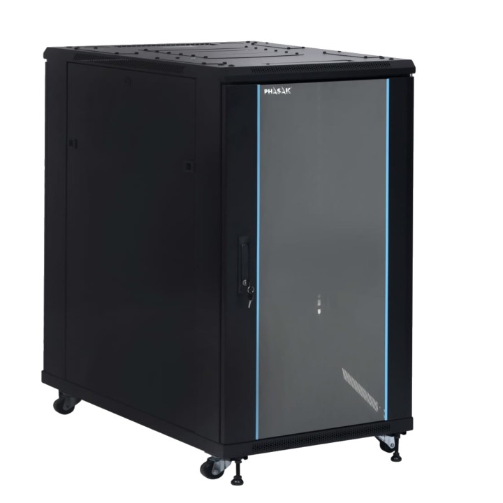 Phasak Armario Rack PRO 19" 22U 600 x 1000 negro con ventilación - PHO 6122