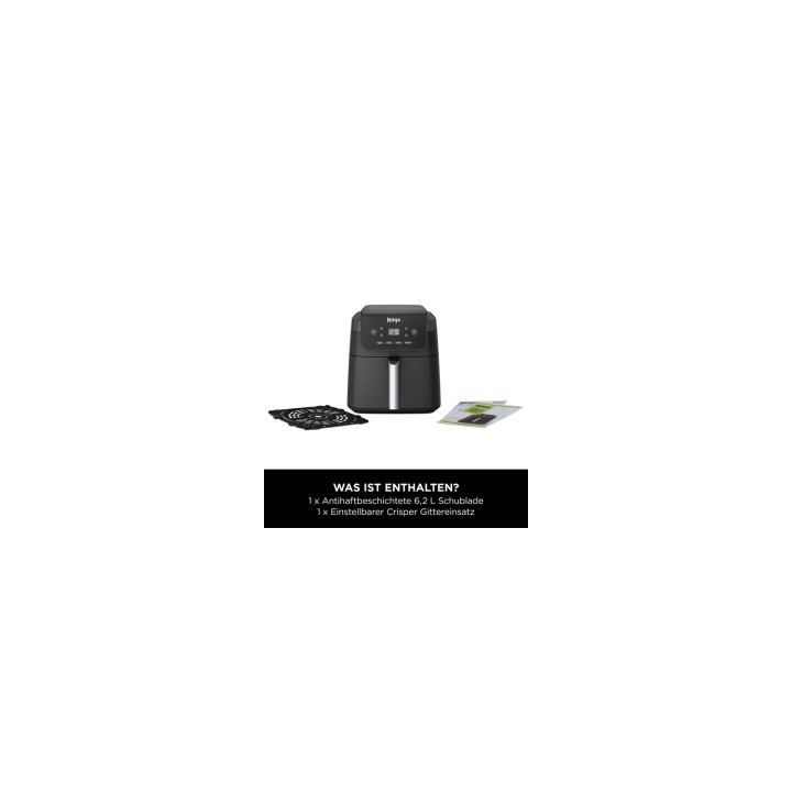 Ninja AF170EU freidora Sencillo 6,2 L Independiente 2000 W Freidora de aire caliente Negro